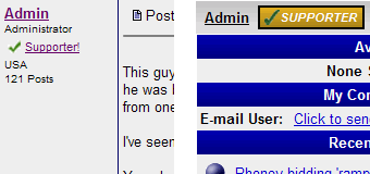 Supporter will be diplayed on every post under your username and also in your profile. Site Supporter