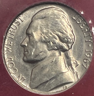1967-Jefferson-Nickel-New-Discovered-Bird's-Nest/Vent-Stack?