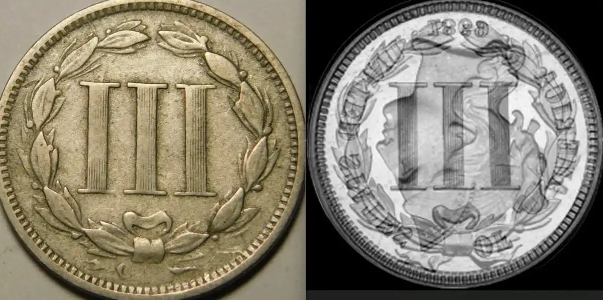 1866-Three-Cent-Nickel-Odd-Looking-Perhaps-A-Stuck-Thru?