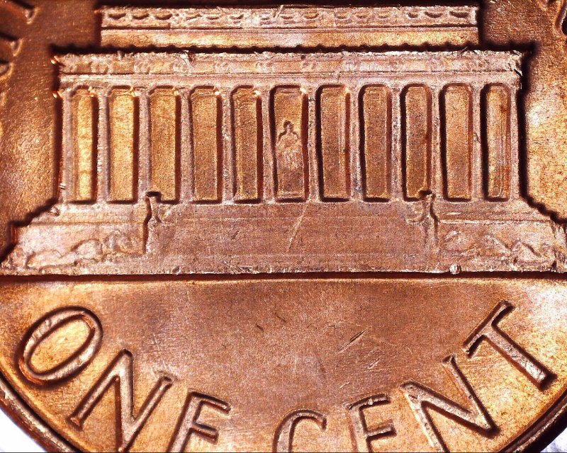 1977-D-Unc-Lincoln-Penny-With-No-Steps-&-No-Ribbed-Pillars