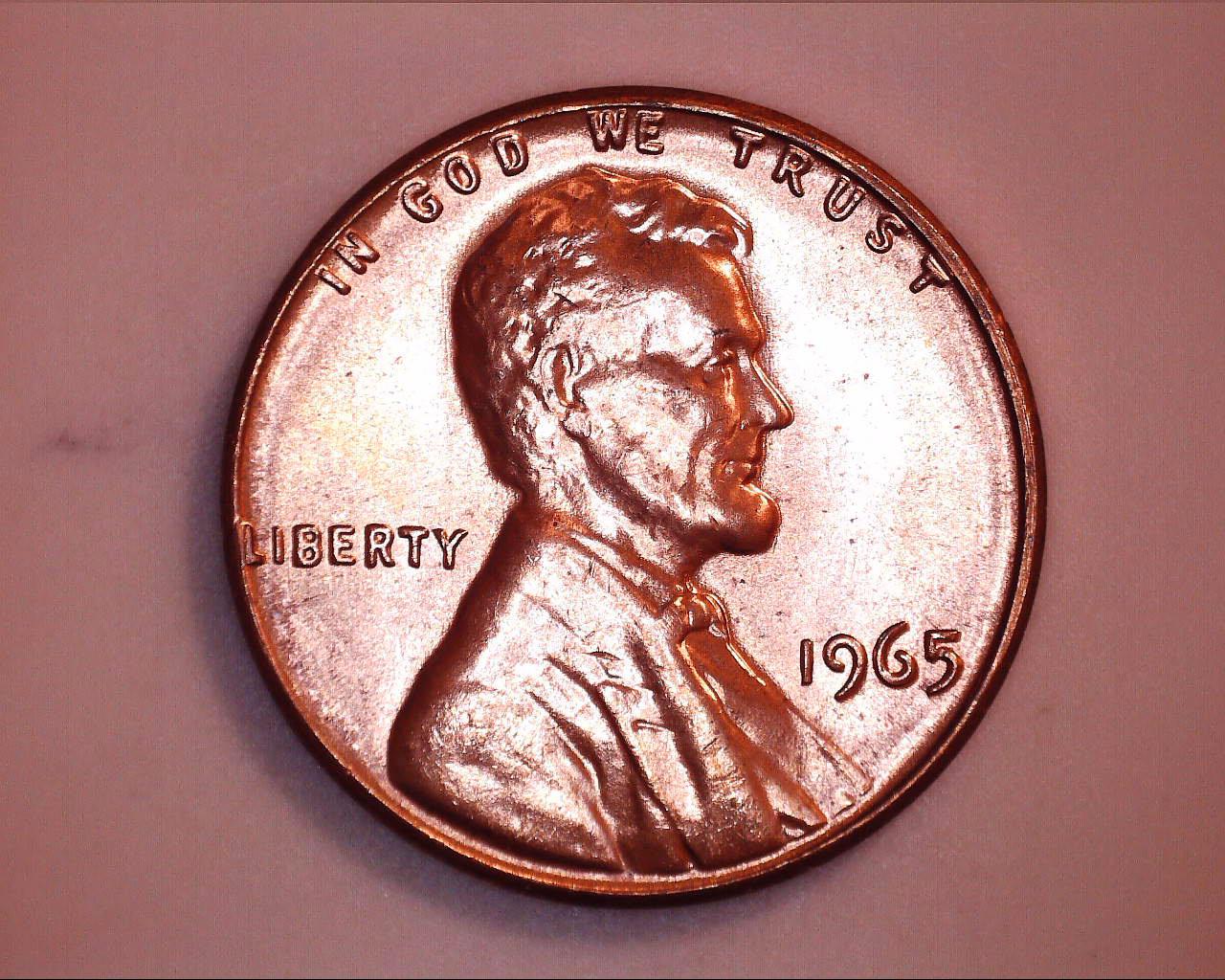 1965-Lincoln-Penny-Red-With-Split-Serif?