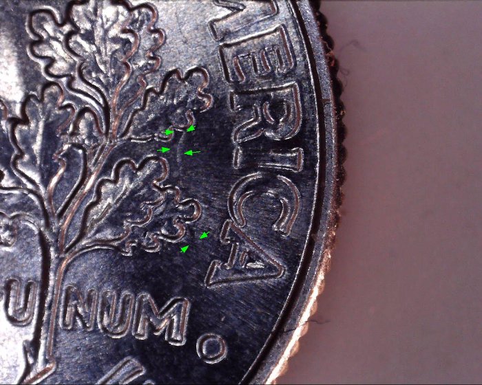 2019-P-Ros.-Dime-Strike-Through-*-Possible-D/D-On-Quarters-&-1973-D-Penny