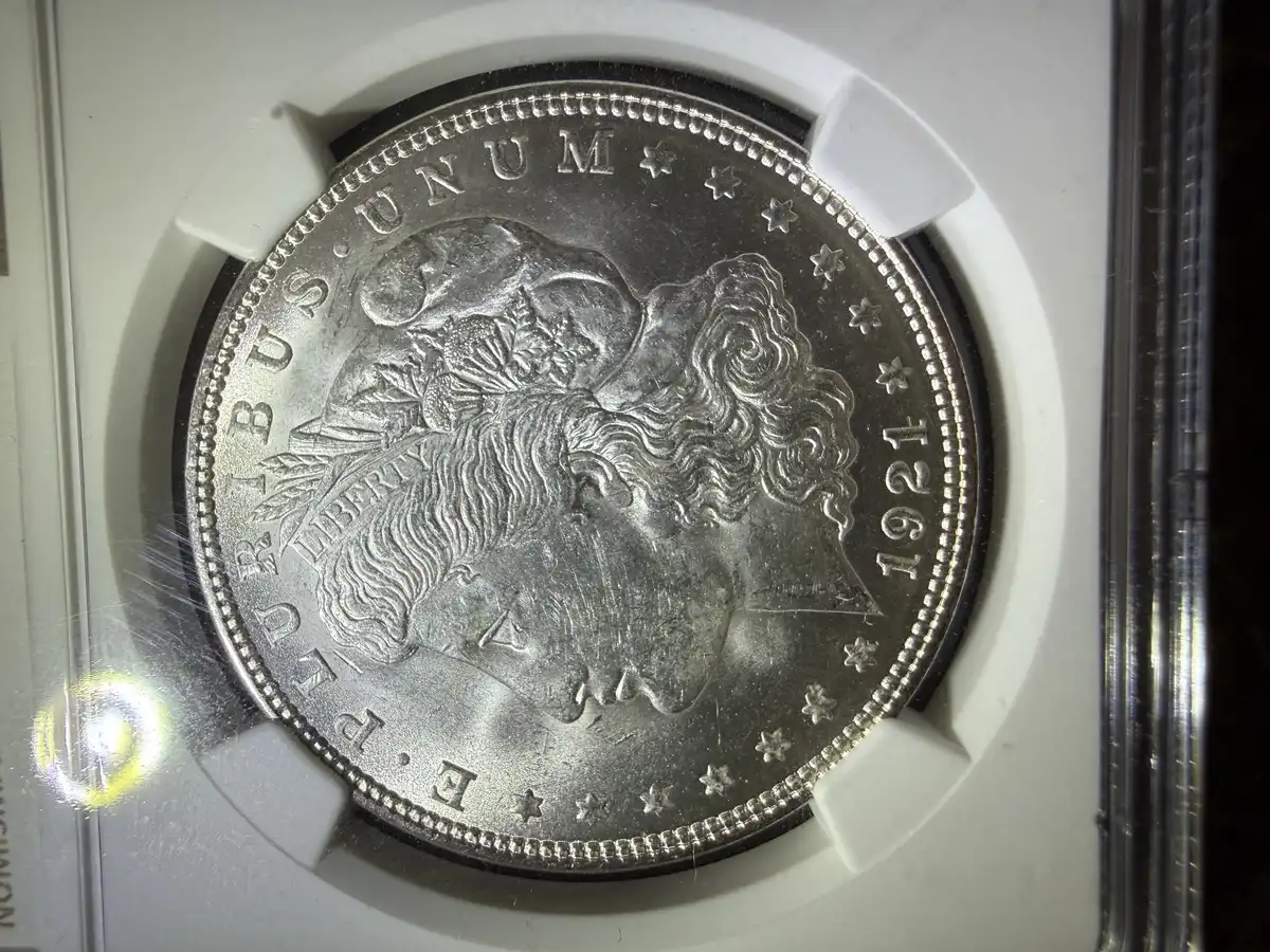 1921-Morgan-Dollar:-NGC-MS-62;-A-Possible-Slider?