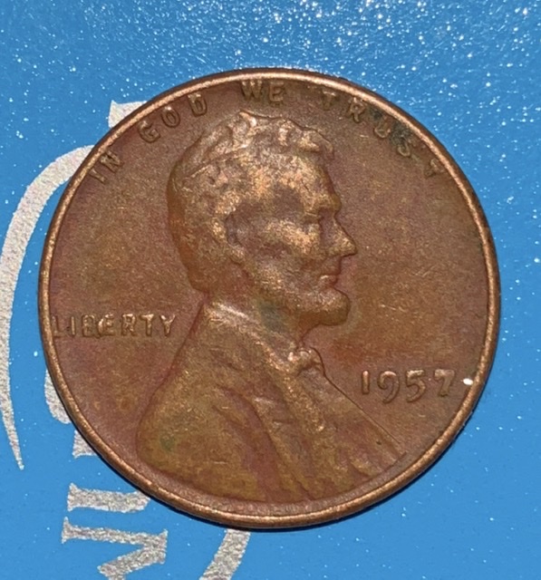 1957-Lincoln-Wheat-Penny-With-