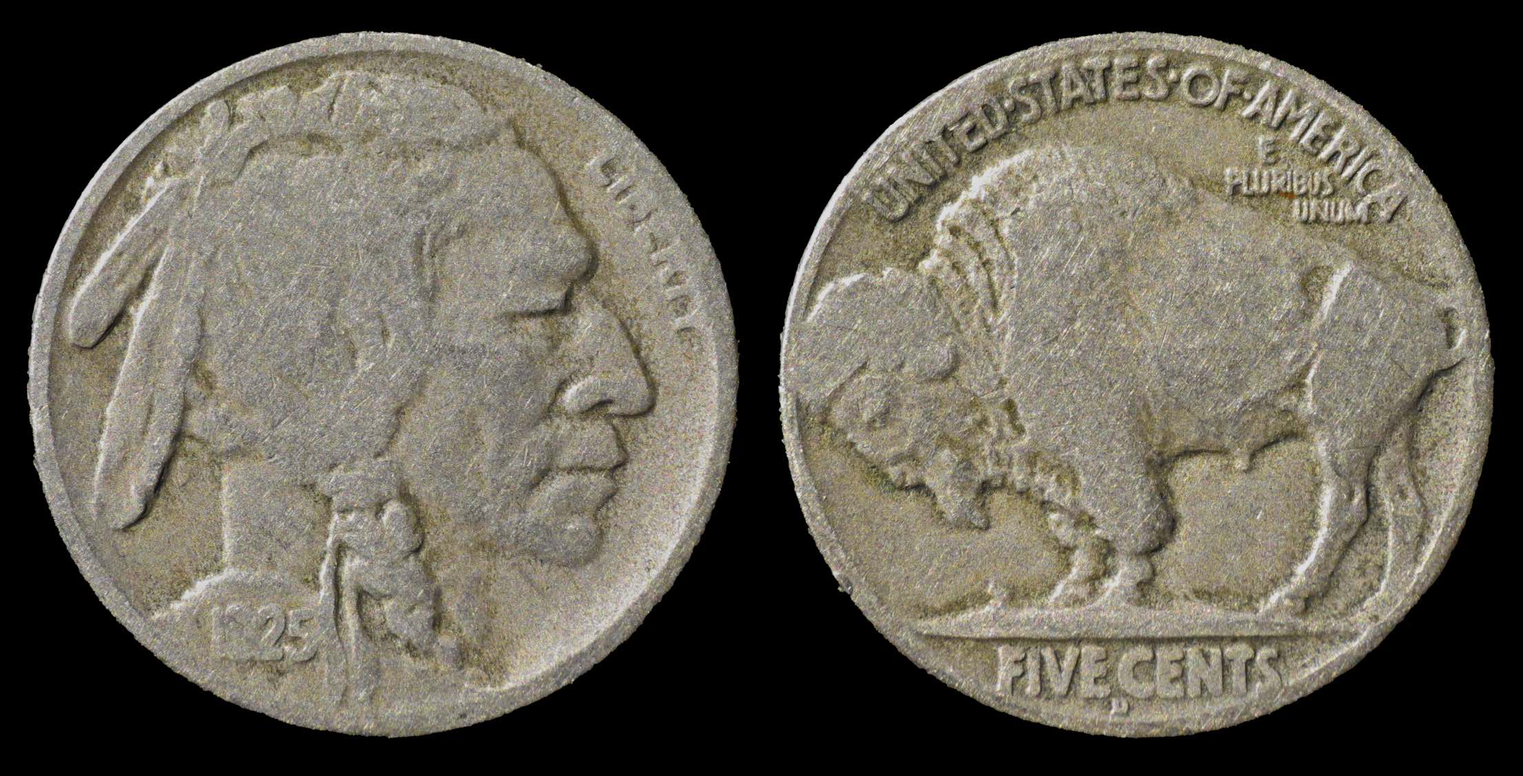 A-Few-1925-D-2+-Feather-And-A-Couple-2++-F-Buffalo-Nickel-Examples