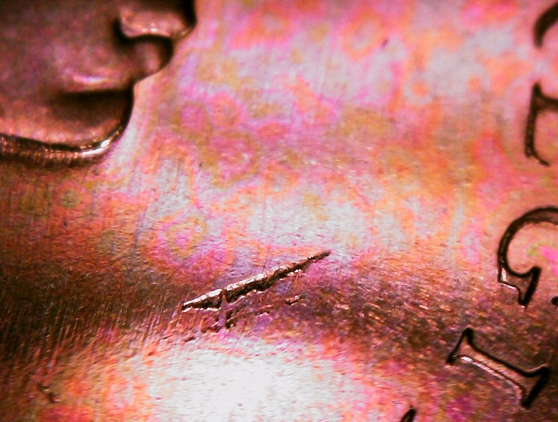 1967-Specimen-Penny-With-A-Struck-Thru-Or-Lamination-Error?