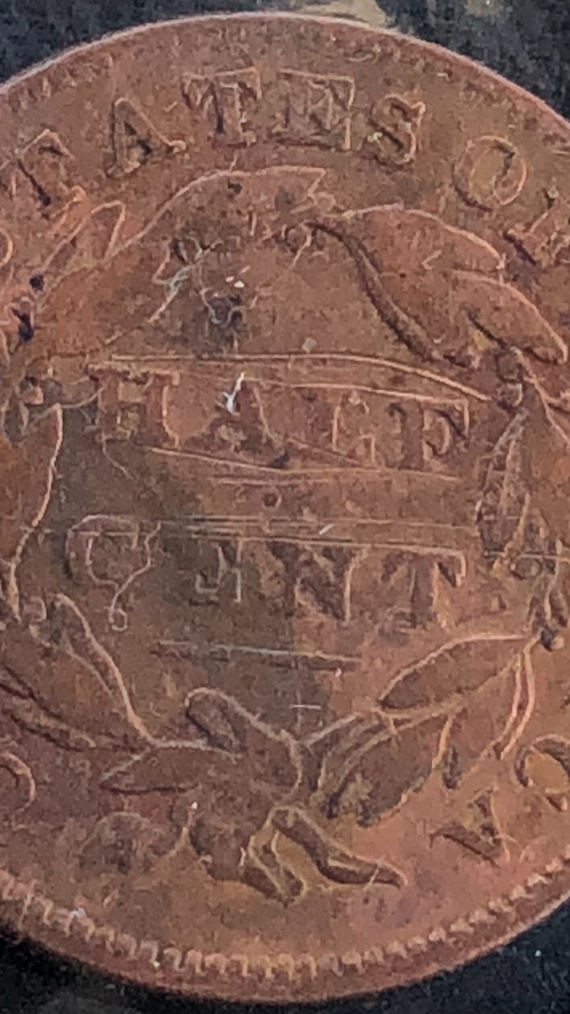 1832-Half-Cent-Grade-With-Damage-On-Reverse
