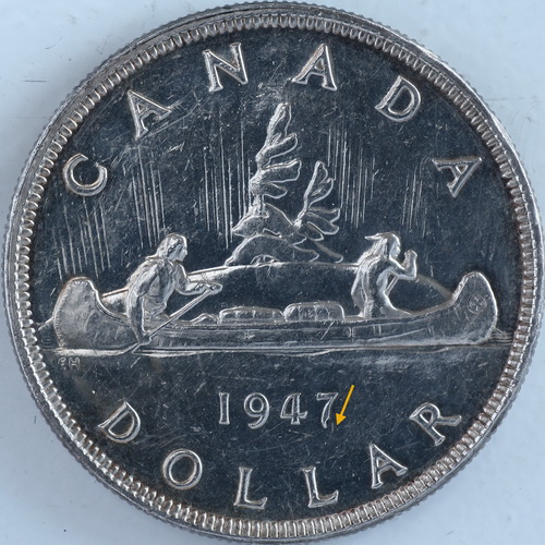 Silver-$1-1947-Pointed-7-With-Dot.--How-Do-You-Find-The-Dot?