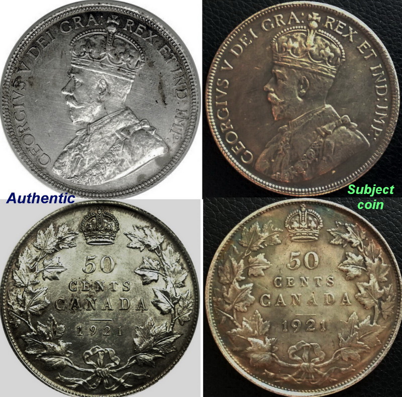 1921-Canada-Fifty-Cent-Piece..-Suspected-Counterfiet...