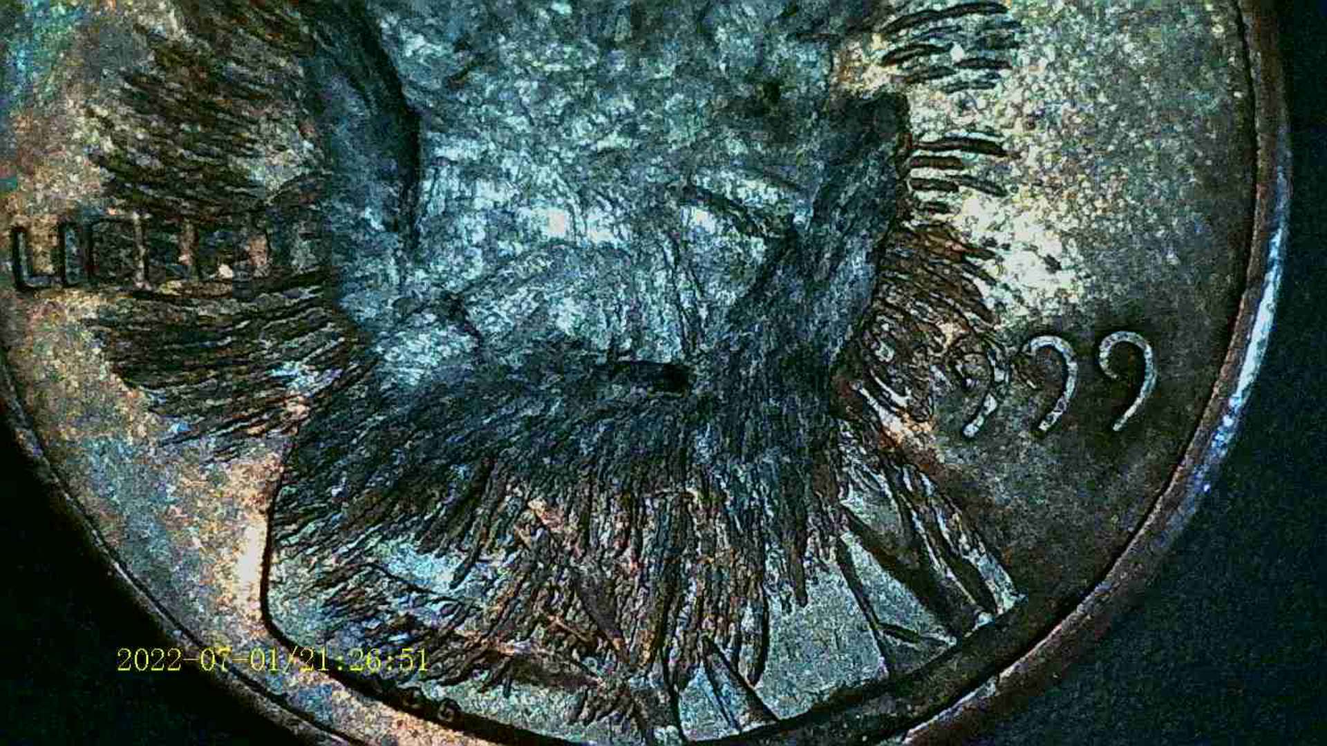 1999-Lincoln-Memorial-Penny-Struck-On-Foreign-Object