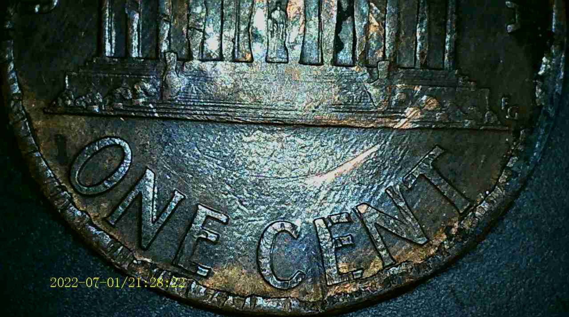 1999-Lincoln-Memorial-Penny-Struck-On-Foreign-Object