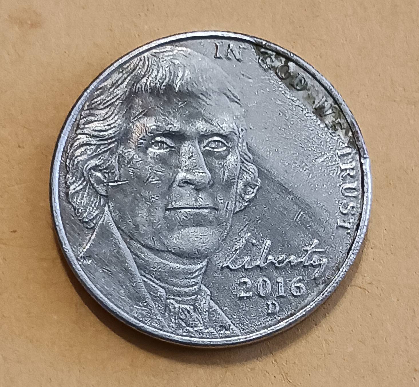 2016-D-Nickel--Missing-Top-Layer