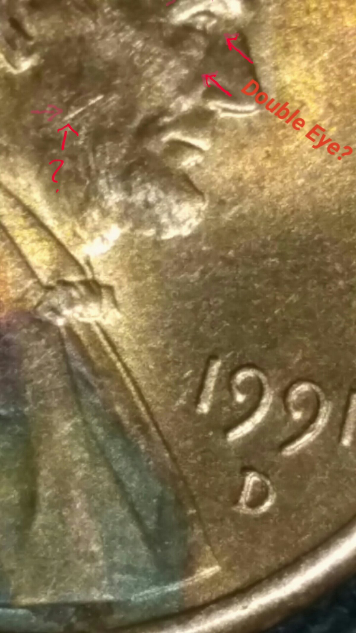 1991-D-Lincoln-Penny...tone-&-Error-Both-Sides-Of-Coin.help!