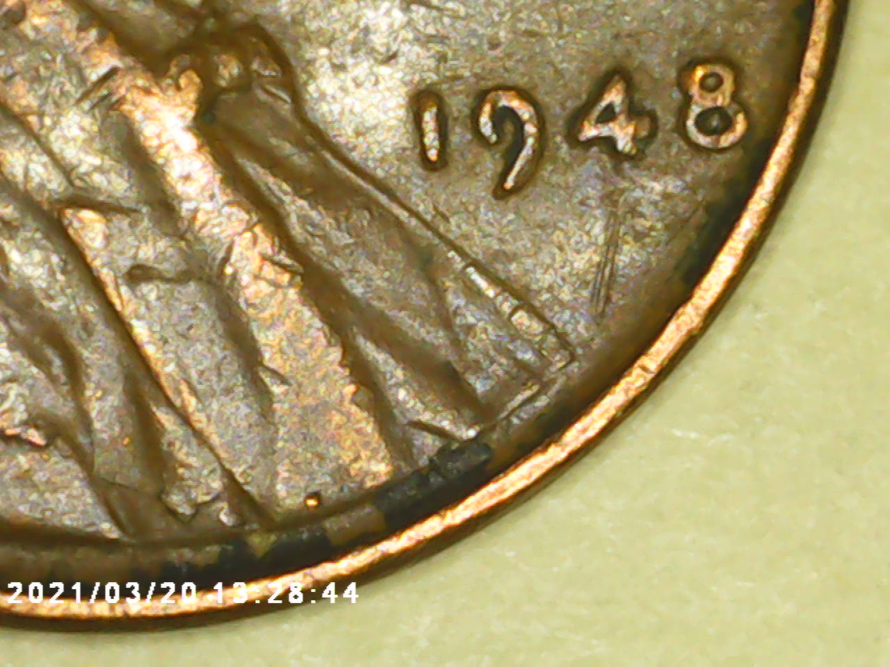 1948-Lincoln-Cent-Cud-And-Lamination-Error?-Shredded-Jacket