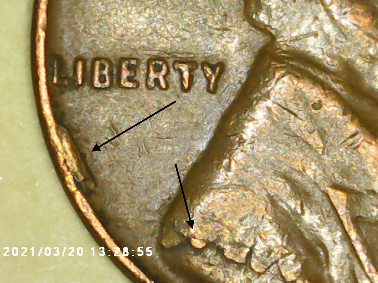 1948-Lincoln-Cent-Cud-And-Lamination-Error?-Shredded-Jacket