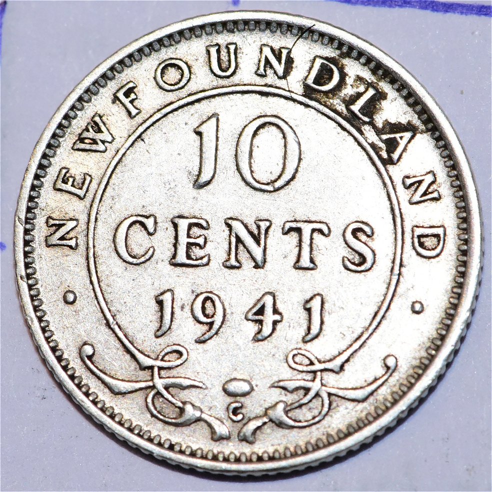 Newfoundland-1941-10-Cents---Help-Grade