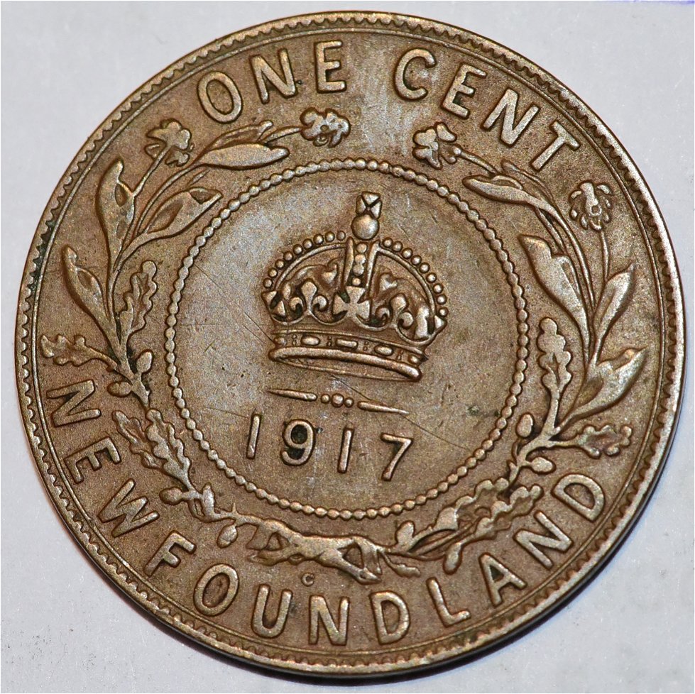 Newfoundland-1917-1-Cent---Help-Grade