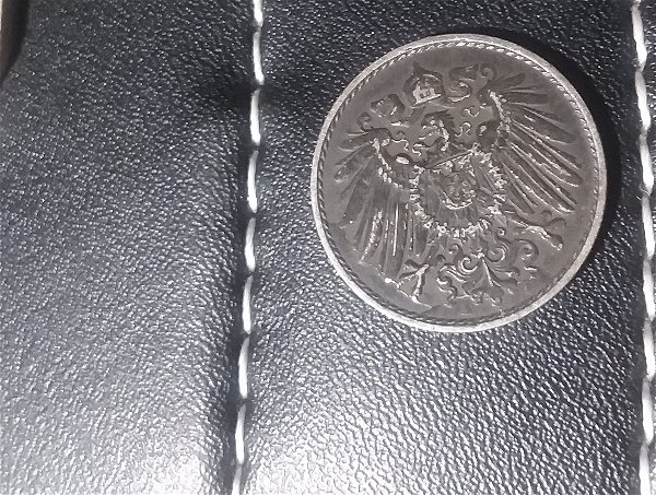 1918-5-Pfennig-Deutsches-Reich-Coin-Die-Cast-Crack-On-Reverse