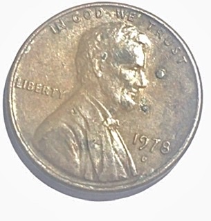 1978-D-Licoln-Cent-With-Metal-On-Reverse-MeDime?--Mint-Error?-Or-Damage