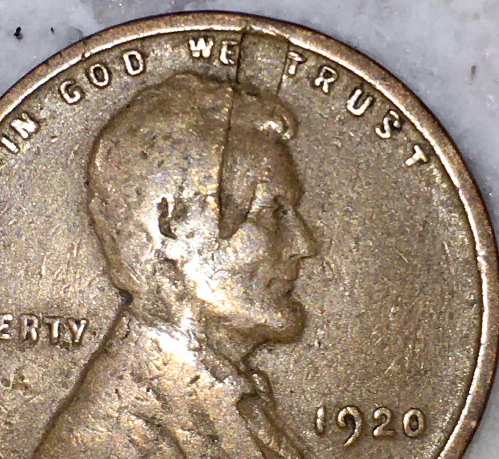 1920-Lincoln-Penny-Lamination-Error?