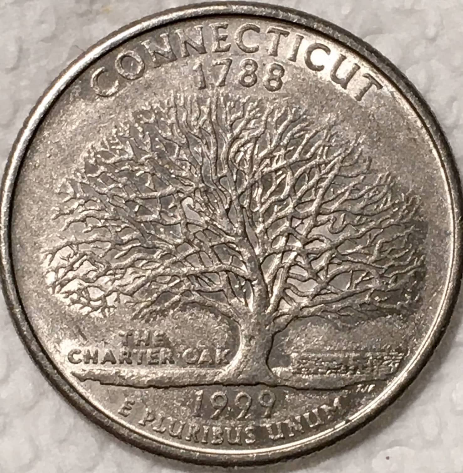 1999-Connecticut-Quarter-With-Grainy-Finish