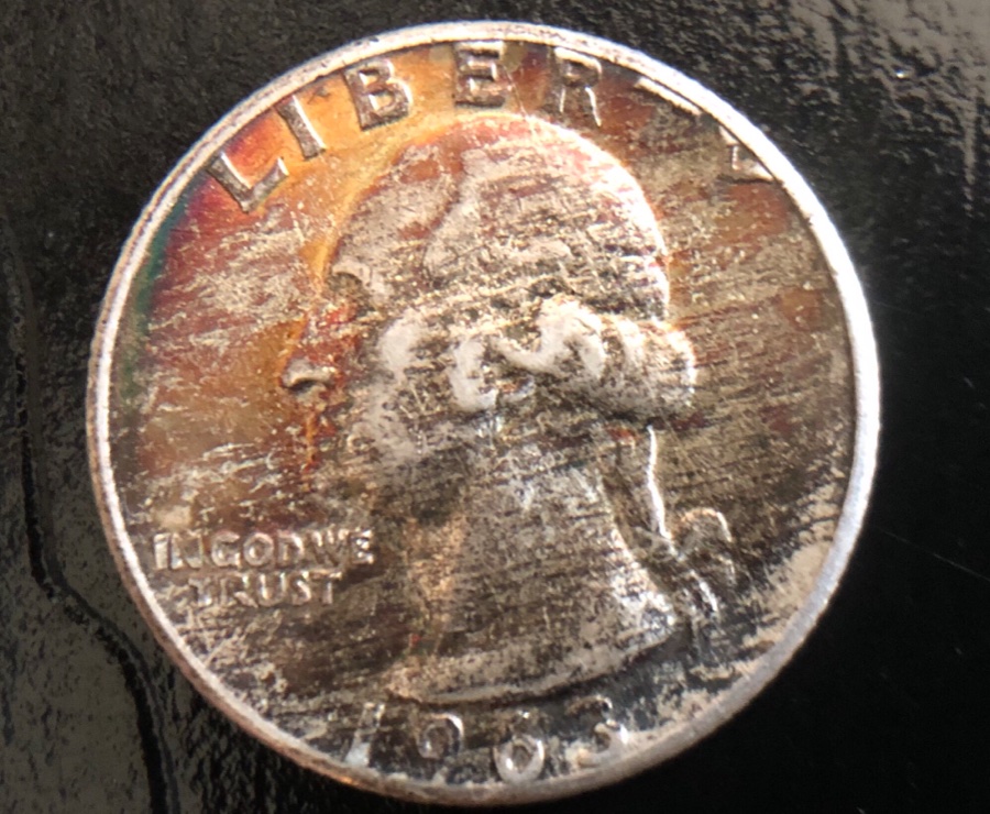 1964-No-Mint-Mark-Washington-Quarter-With-Unusual-Color