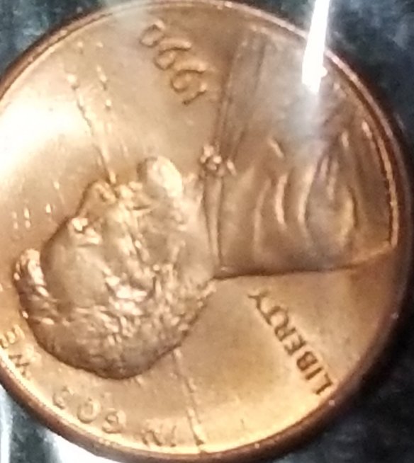 1990-Penny-With-A-Thick-Line-On-Observe.