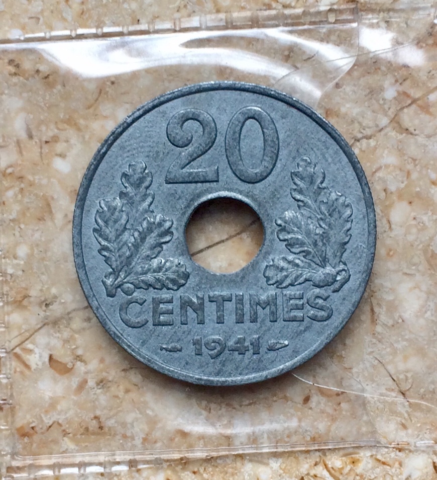 20-Centimes-1941�tat-Fran�ais-For-Grade