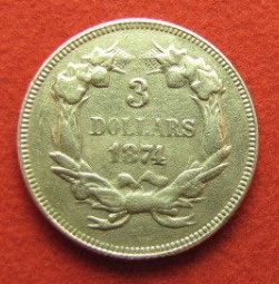 1874-Three-Dollar-Gold-Piece---Real?