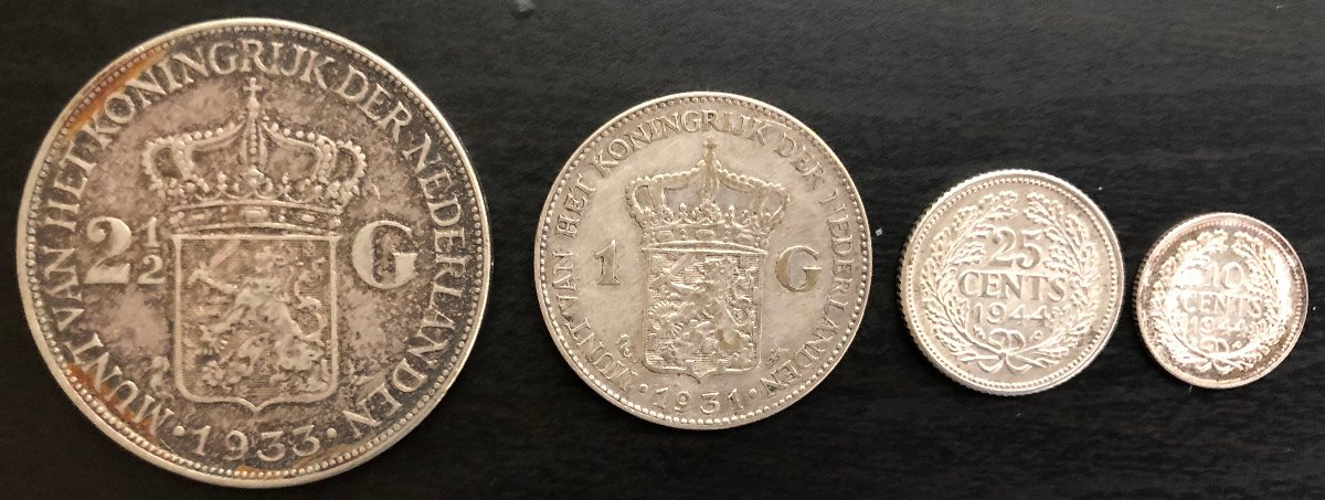 Set-Of-Wilhelmina-Silver-Coins-From-The-Netherlands