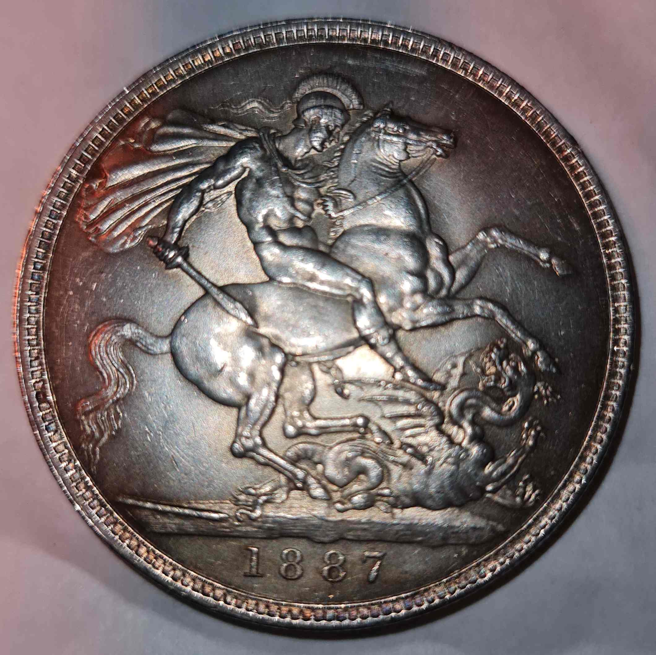 1887-Victoria-Crown-Coin,-I-Think-It's-Been-Cleaned?