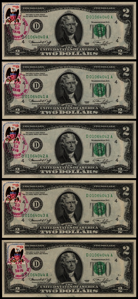 1976-$2-With-Kennedy-Stamp-And-Postmark