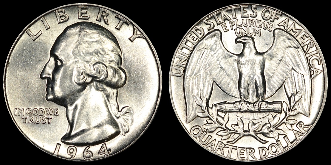 1964-Type-B-Reverse-FS-901-Washington-Quarter-X-2-Grades?