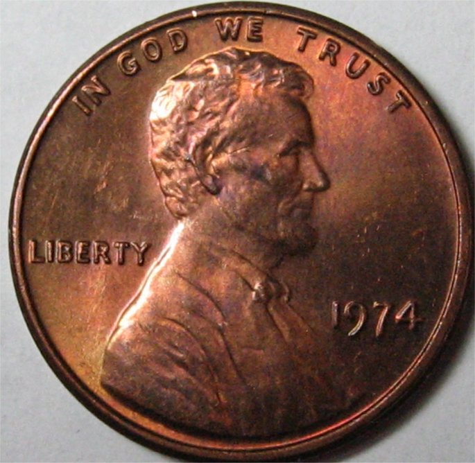 Uncirculated-1974-Lincoln-Cent-With-Scratchs-From-Philadelphia-Mint
