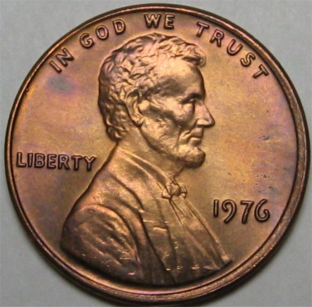1976-Lincoln-Cent---Light-Purple-Toning
