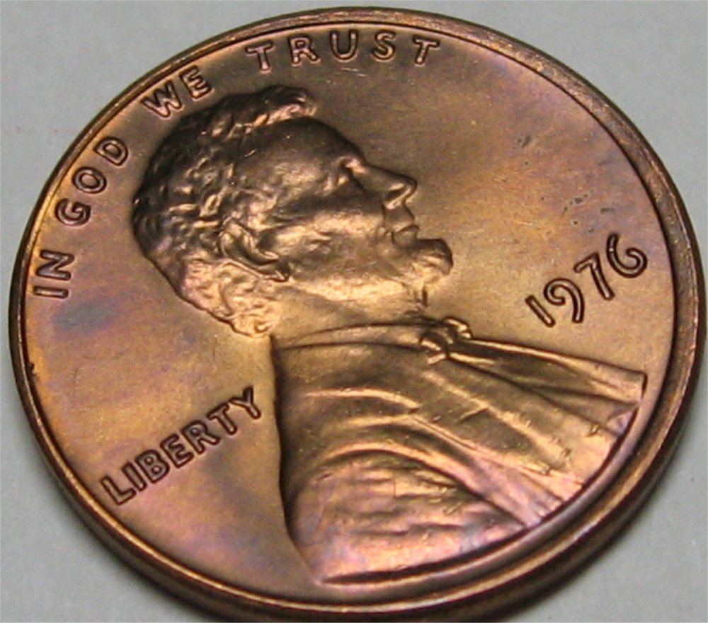 1976-Lincoln-Cent---Light-Purple-Toning