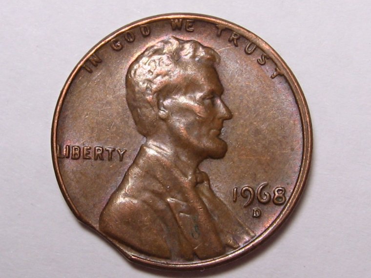 Undated-Lincoln-Wheat-Cent---Incomplete-Planchet---30%-Missing