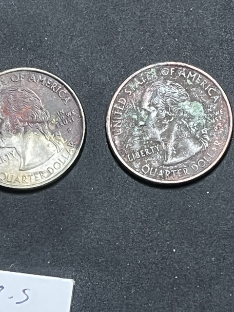 Washington-Quarters-Missing-Both-Clad-Layers-&-1-2/3-Layer