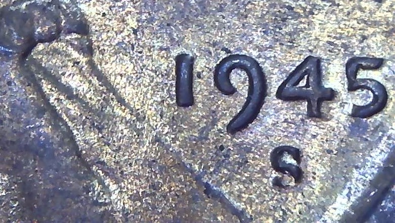 1945-S-Lincoln-Penny-Broadstrucked,-Over-Polished-Die-?