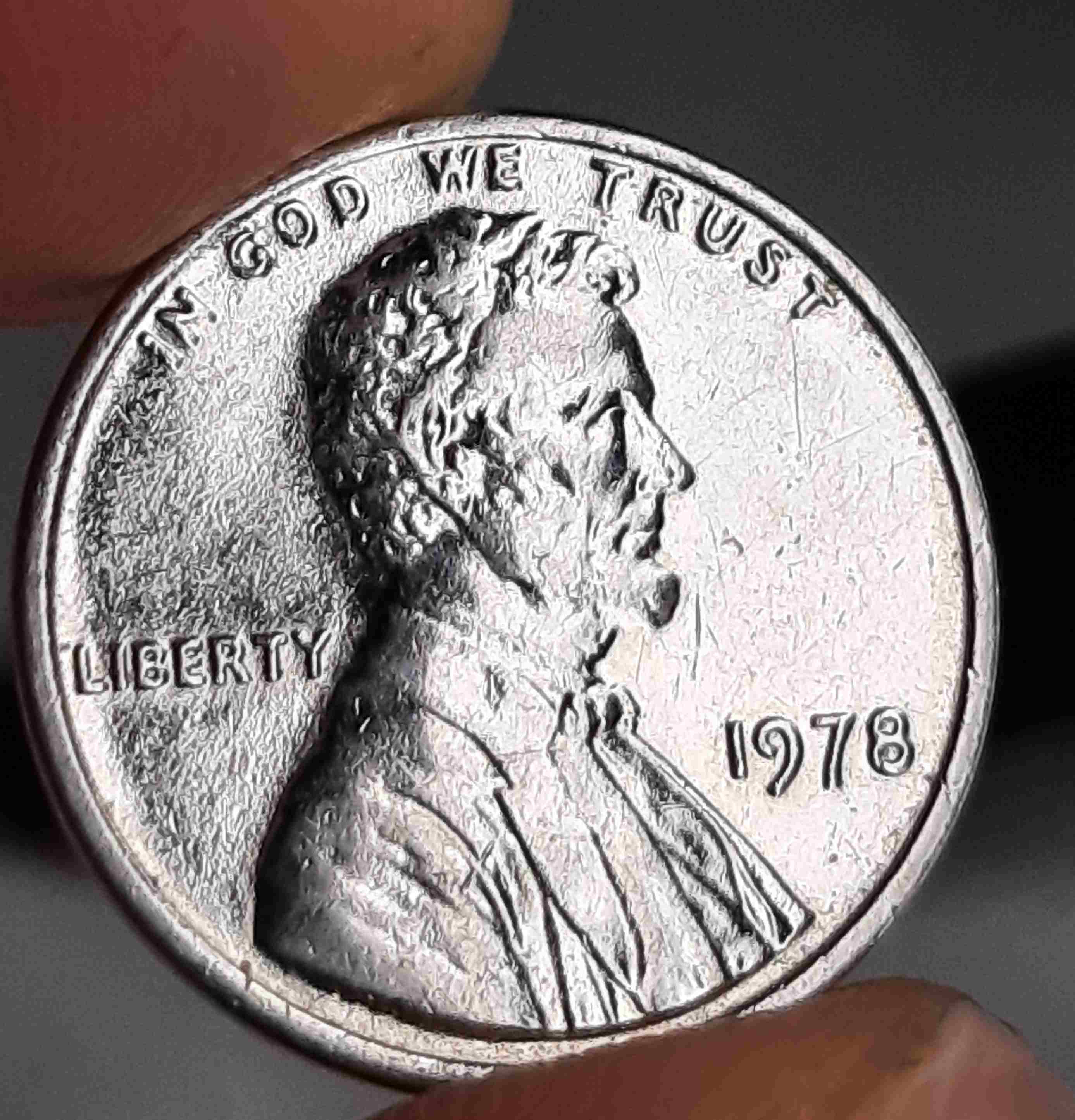 1978-Cent---Silver-Color-Wi/-Metal-Piece-Stuck-On-It---Mint-Error-Or-Na?