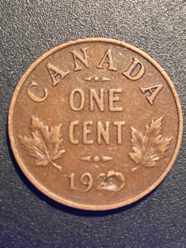 1920's?---Canadian-Cent---Damage-On-Date