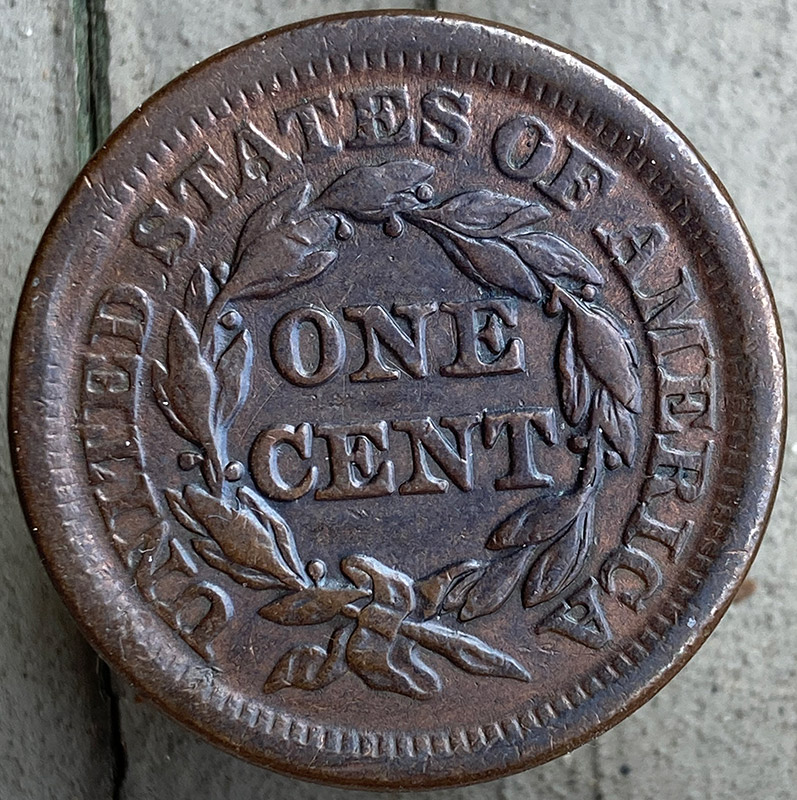 1853-Braided-Hair-Cent-For-Eval-And-Grade