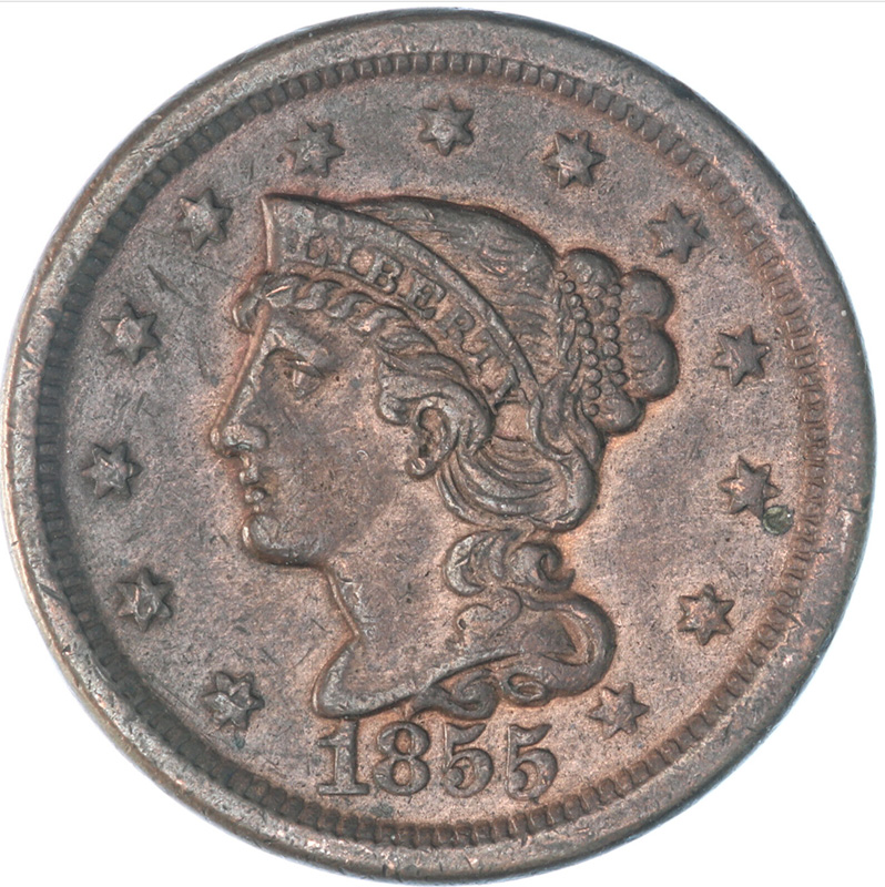 1855-Braided-Hair-Large-Cent---Wondering-About-Variety