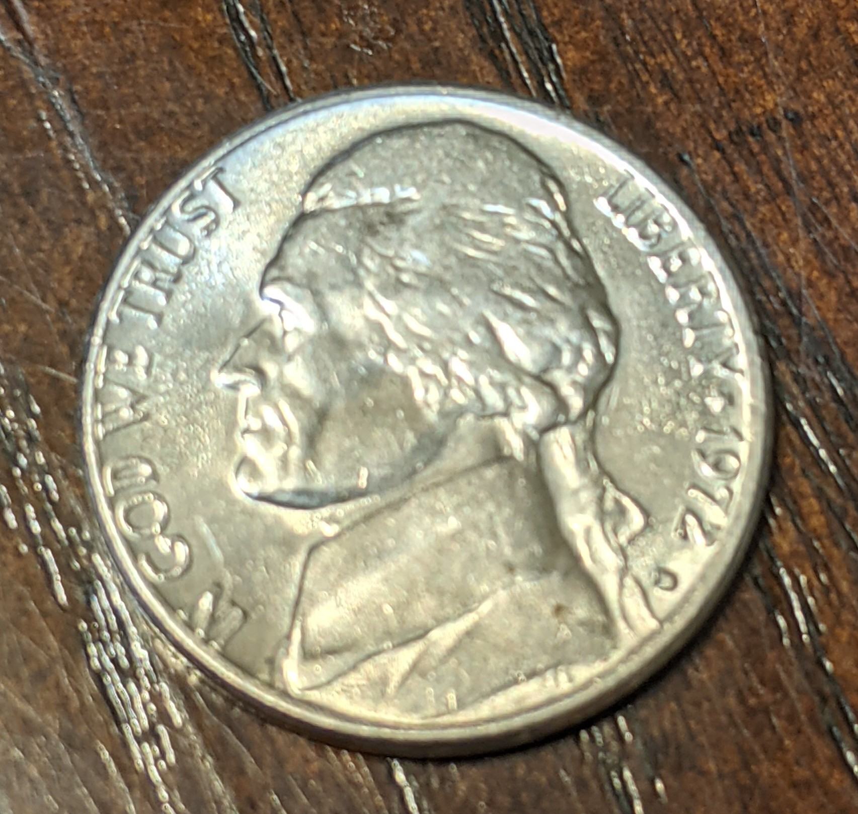 1972-D-Jefferson-Nickels---Weird-Starburst-Like-Marks