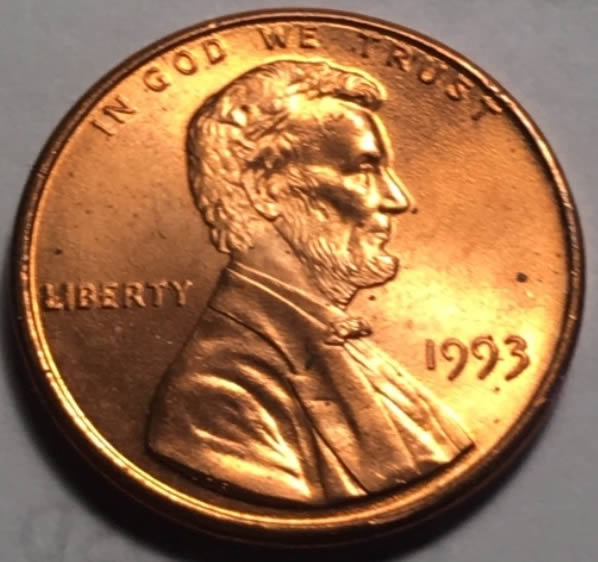 Quality-1993-P-Lincoln-Memorial-Cent-W/Reverse-Die-Crack?