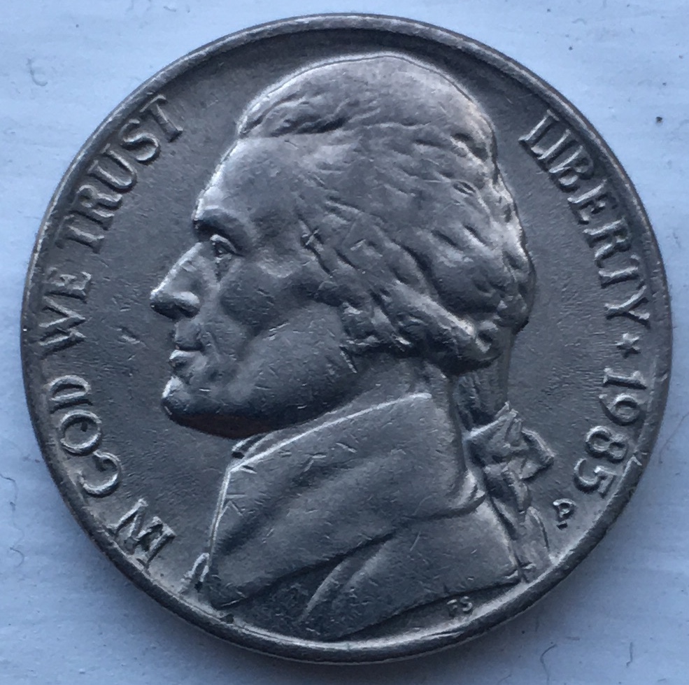1985-P-Jefferson-Nickel-For-Grading