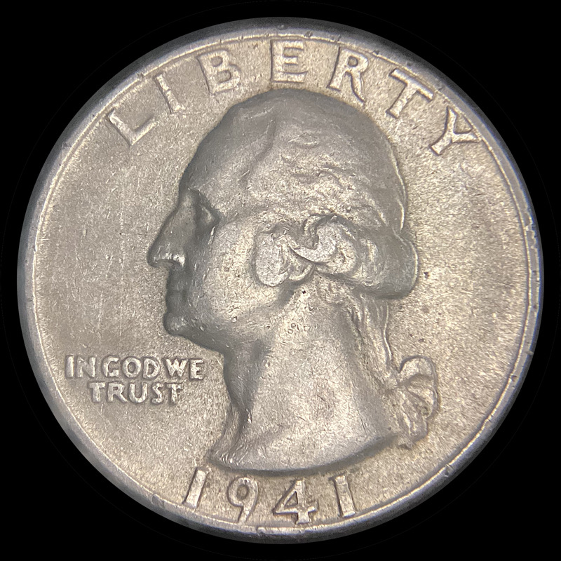 1941-Washington-Quarter,-Doubled-Beak-DDR-005-Stage-E,-Wwhr-001,-Circulated.