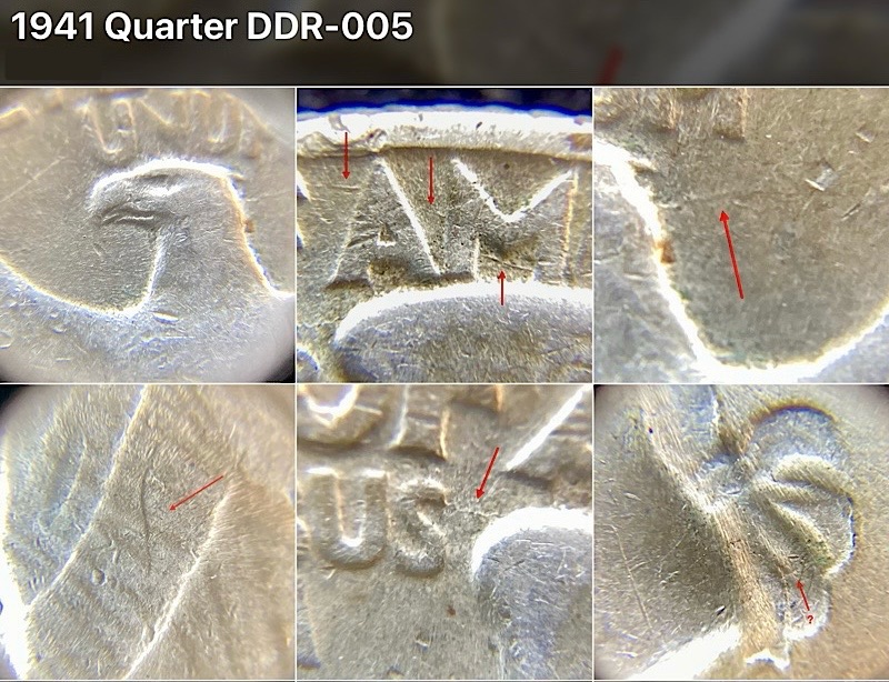 1941-Washington-Quarter,-Doubled-Beak-DDR-005-Stage-E,-Wwhr-001,-Circulated.
