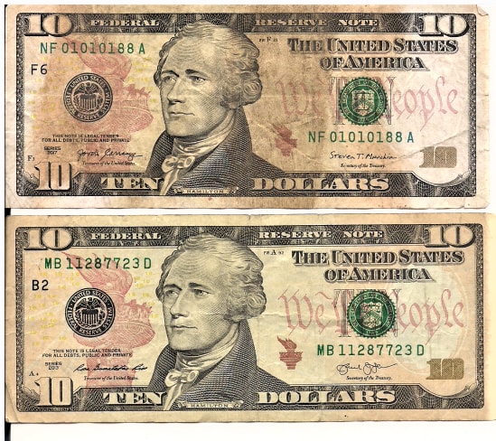 $10-Bill-With-Incomplete-Dye-On-The-Paper