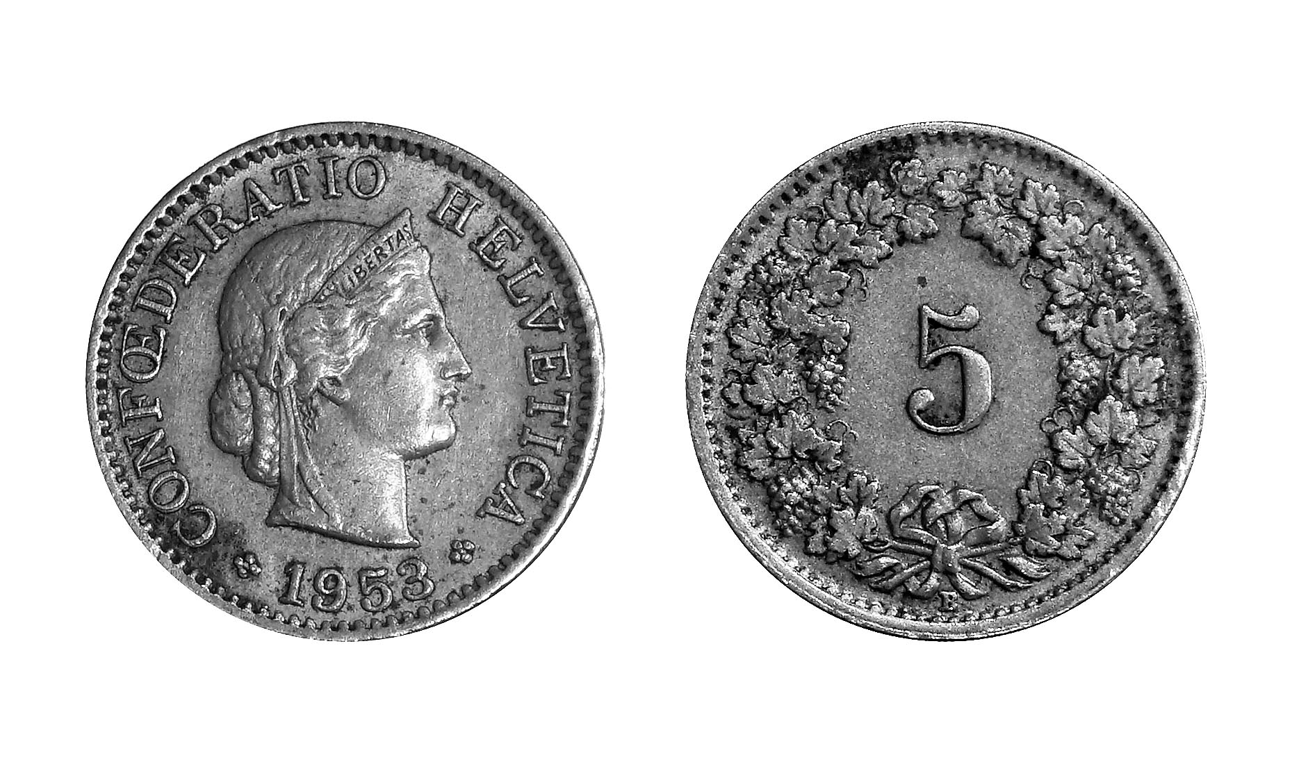 5-Rappen-1953-Switzerland-Double-Die